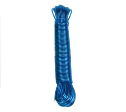 Stevige waslijn 20mtr met stalen kern blauw