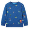 Kindertrui 128 gemleerd donkerblauw
