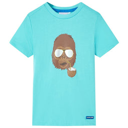 Kindershirt met korte mouwen 116 zeeblauw