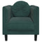 Fauteuil met kussen fluweel donkergroen