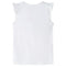 Kindershirt met ruches aan de mouwen glitterprint 140 ecru