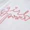 Kindershirt met ruches aan de mouwen glitterprint 140 ecru