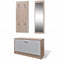 3-in-1 houten schoenenkast set (eiken / wit)
