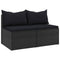 Tuinmiddenbanken met kussens 2 st poly rattan zwart