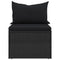 Tuinmiddenbanken met kussens 2 st poly rattan zwart