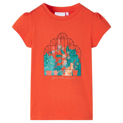 Kindershirt 128 donkeroranje