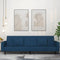 Slaapbank 2-zits met 2 kussens fluweel blauw