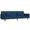 Slaapbank 2-zits met 2 kussens fluweel blauw