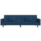 Slaapbank 2-zits met 2 kussens fluweel blauw