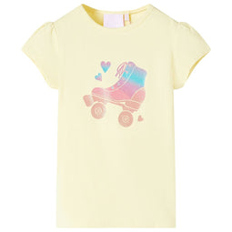 Kindershirt rolschaats 92 zachtgeel