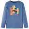 Kindershirt met lange mouwen os en adelaarsprint 104 gemleerd blauw