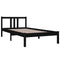Bedframe massief hout zwart 90x190 cm 3FT Single
