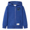 Kindervest met capuchon en rits 140 gemleerd donkerblauw