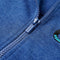Kindervest met capuchon en rits 140 gemleerd donkerblauw