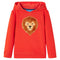 Kindertrui met capuchon 128 rood