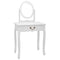 Kaptafel met kruk 65x36x128 cm paulowniahout MDF wit