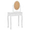 Kaptafel met kruk 65x36x128 cm paulowniahout MDF wit