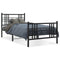 Bedframe met hoofd- en voeteneinde metaal zwart 90x200 cm