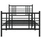 Bedframe met hoofd- en voeteneinde metaal zwart 90x200 cm