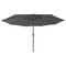 Parasol met LED-verlichting metalen paal 400 cm antracietkleur