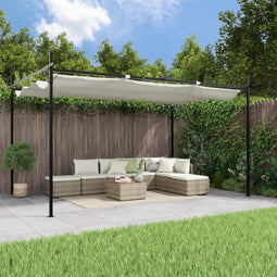 Pergola met uitschuifbaar dak 395x292x230 crmekleurig