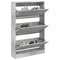 Schoenenkast 80x21x125,5 cm bewerkt hout betongrijs