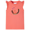 Kindershirt met ruches aan de mouwen 128 koraalkleurig