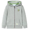 Kindervest met capuchon en rits 116 gemleerd lichtkaki