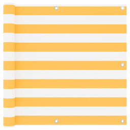 Balkonscherm 90x600 cm oxford stof wit en geel