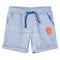 Kindershorts met trekkoord 104 gemleerd blauw