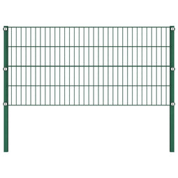 Schuttingpaneel met palen 1,7x0,8 m ijzer groen