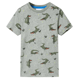 Kindershirt 92 gemleerd lichtkaki