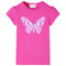 Kindershirt met kapmouwen 116 donkerroze