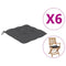 Stoelkussens 6 st 40x40x7 cm stof antraciet