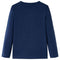 Kindershirt met lange mouwen helmprint 140 gemleerd marineblauw