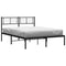Bedframe met hoofdbord metaal zwart 150x200 cm