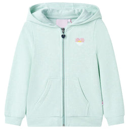 Kindervest met capuchon en rits 104 gemengd lichtmint