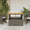 Tuintafel 110x110x71 cm poly rattan en acaciahout grijs