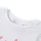 Kindershirt met ruches aan de mouwen glitterprint 116 ecru