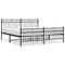 Bedframe met hoofd- en voeteneinde metaal zwart 180x200 cm