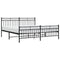 Bedframe met hoofd- en voeteneinde metaal zwart 180x200 cm