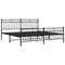 Bedframe met hoofd- en voeteneinde metaal zwart 180x200 cm