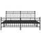 Bedframe met hoofd- en voeteneinde metaal zwart 180x200 cm