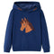 Kindertrui met capuchon paardenontwerp 116 marineblauw