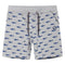 Kindershorts met trekkoord 128 gemleerd lichtgrijs