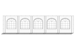 PVC zijwand met boogramen lengte 10m-220cm hoog-kies je kleur