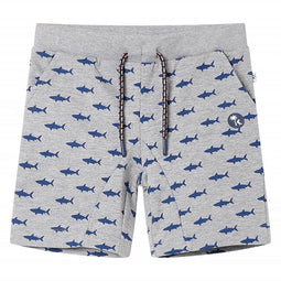 Kindershorts met trekkoord 104 gemleerd lichtgrijs