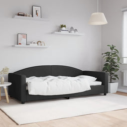 Slaapbank 90x200 cm stof zwart