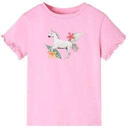 Kindershirt met korte mouwen 116 felroze