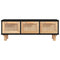 Salontafel 80x40x30 cm bewerkt hout en grenenhout zwart